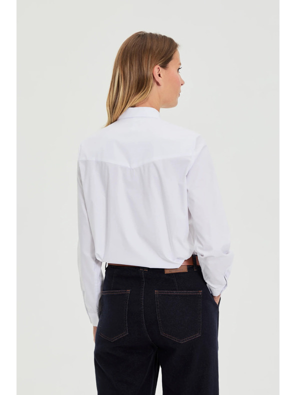 Moodo Hladká košeľa biela Moodo