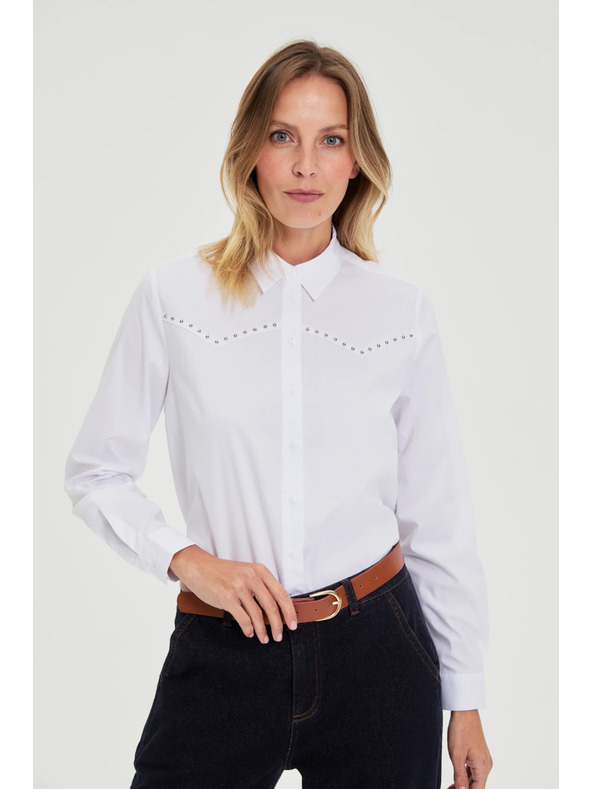 Moodo Hladká košeľa biela Moodo