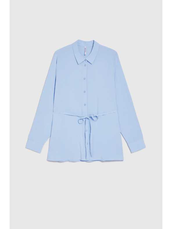 Moodo Svetlomodrá blúzka so zaväzovaním Moodo