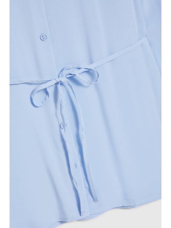 Moodo Svetlomodrá blúzka so zaväzovaním Moodo