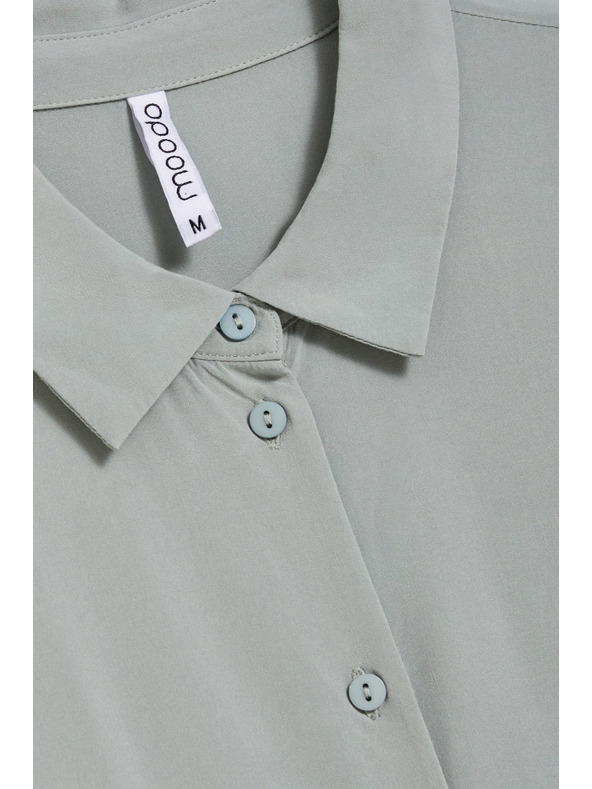 Moodo Olivová košeľa Moodo so zaväzovaním