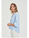 Moodo Svetlomodrá košeľa so zberanými rukávmi Moodo