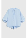 Moodo Svetlomodrá košeľa so zberanými rukávmi Moodo