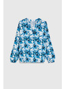 Moodo Vzorovaná košeľa modrá Moodo