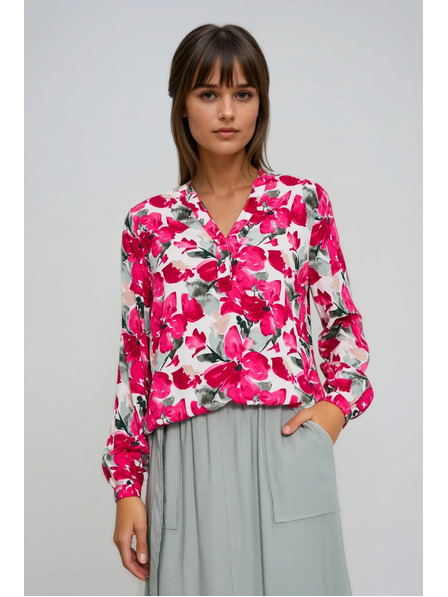 Moodo Vzorovaná košeľa fuchsiová Moodo