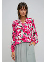 Moodo Vzorovaná košeľa fuchsiová Moodo