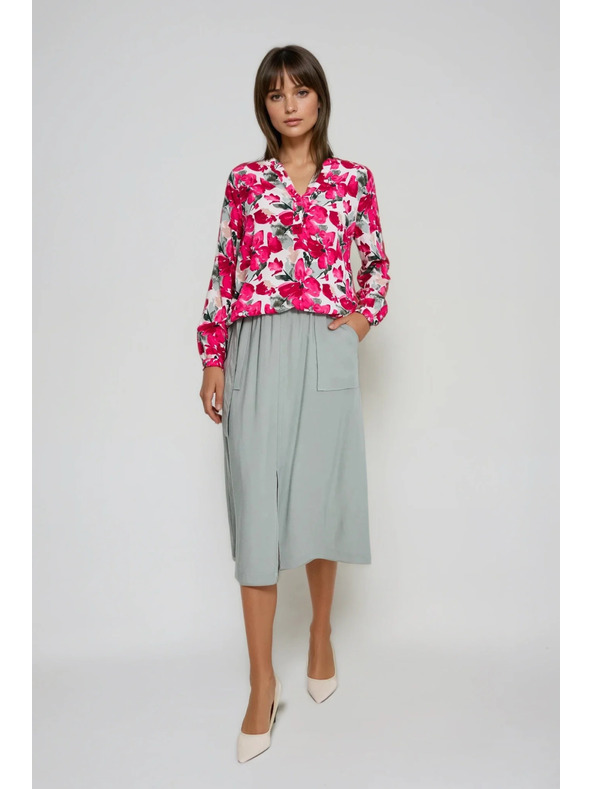 Moodo Vzorovaná košeľa fuchsiová Moodo