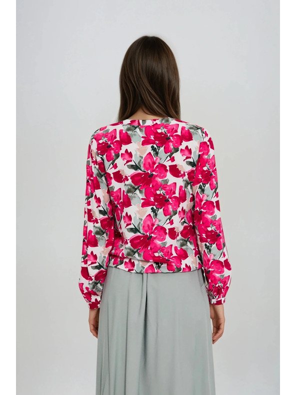 Moodo Vzorovaná košeľa fuchsiová Moodo