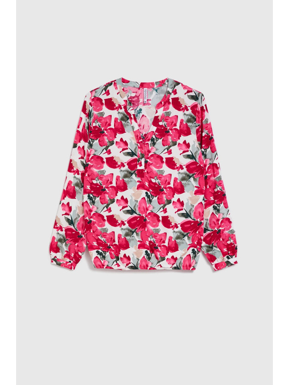 Moodo Vzorovaná košeľa fuchsiová Moodo