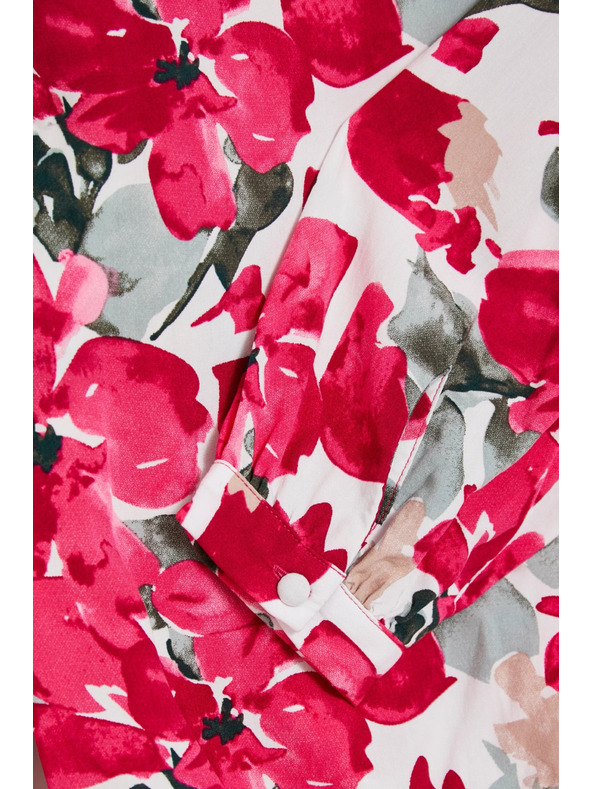 Moodo Vzorovaná košeľa fuchsiová Moodo