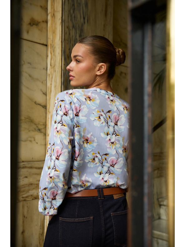 Moodo Svetlomodrá viskózová košeľa Moodo