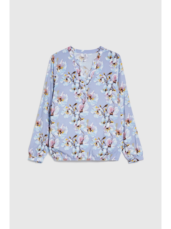 Moodo Svetlomodrá viskózová košeľa Moodo