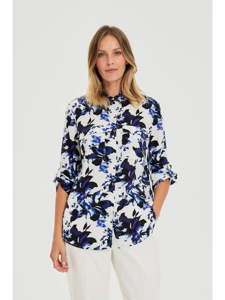 Moodo Biela kvetinová košeľa Moodo