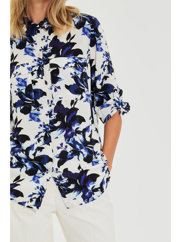 Moodo Biela kvetinová košeľa Moodo