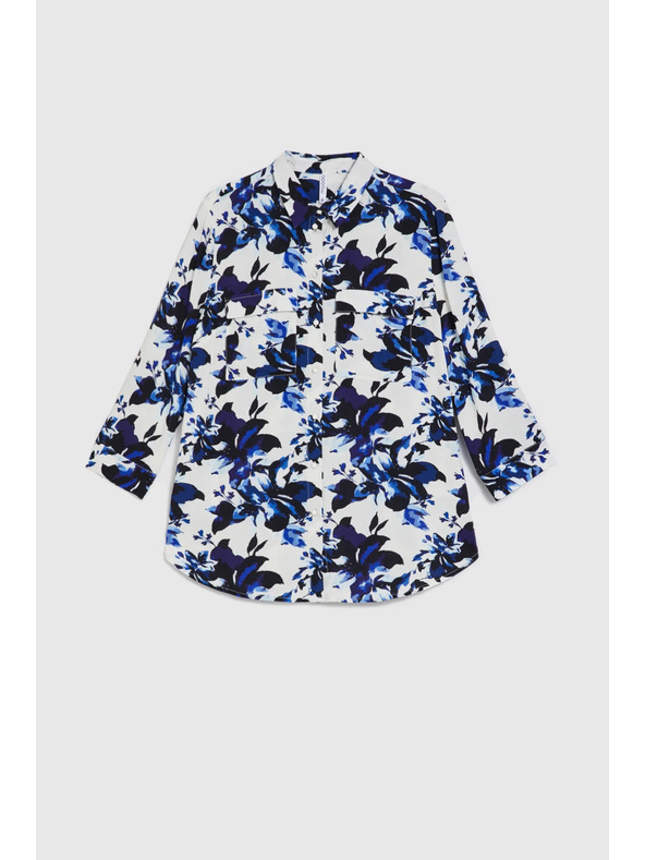 Moodo Biela kvetinová košeľa Moodo