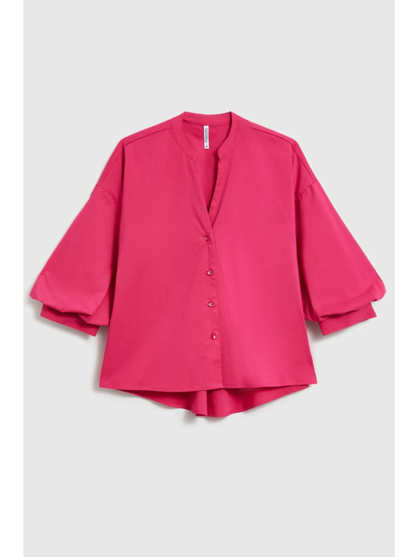 Moodo Fuchsiová košeľa s naberanými rukávmi Moodo