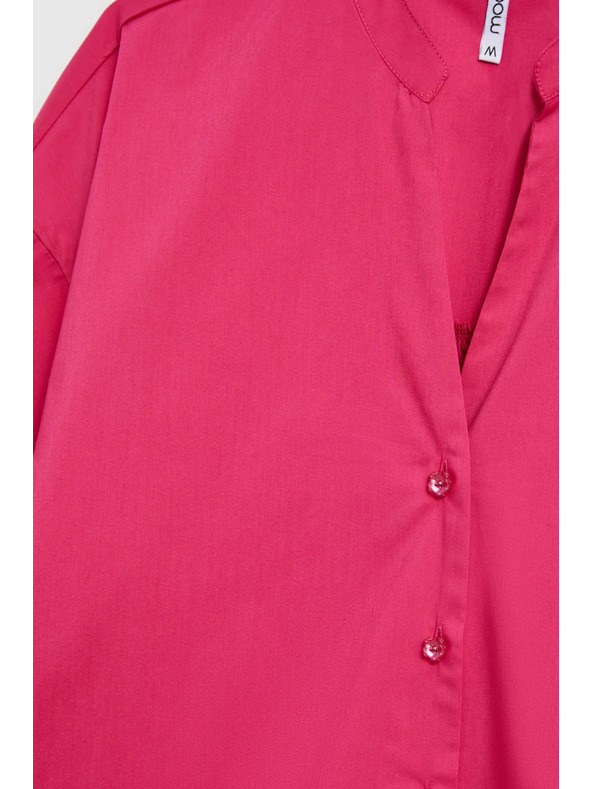 Moodo Fuchsiová košeľa s naberanými rukávmi Moodo