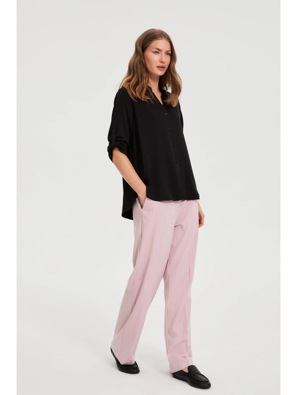 Moodo Čierna viskózová košeľa Moodo