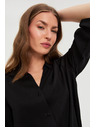 Moodo Čierna viskózová košeľa Moodo