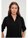Moodo Čierna viskózová košeľa Moodo