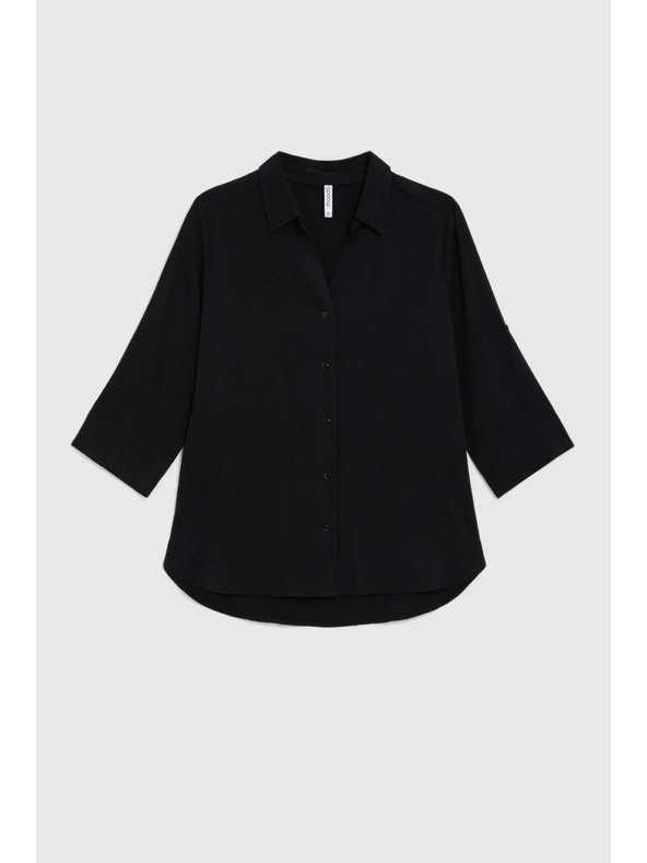 Moodo Čierna viskózová košeľa Moodo
