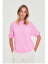 Moodo Ružová pruhovaná košeľa Moodo