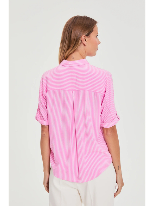 Moodo Ružová pruhovaná košeľa Moodo