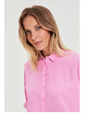Moodo Ružová pruhovaná košeľa Moodo