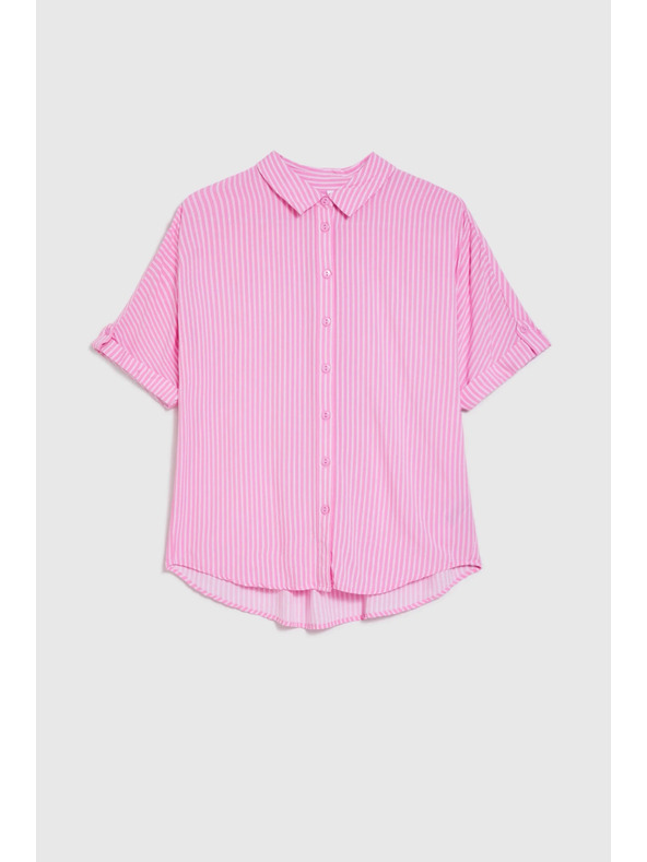Moodo Ružová pruhovaná košeľa Moodo