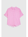 Moodo Ružová pruhovaná košeľa Moodo