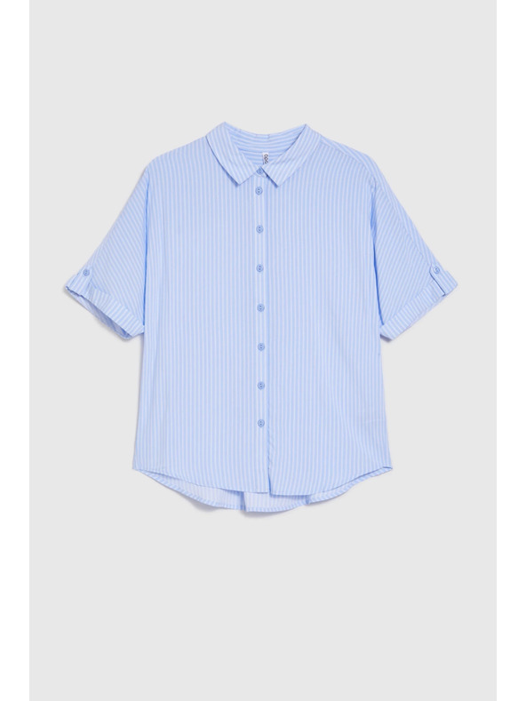 Moodo Svetlomodrá pruhovaná košeľa Moodo
