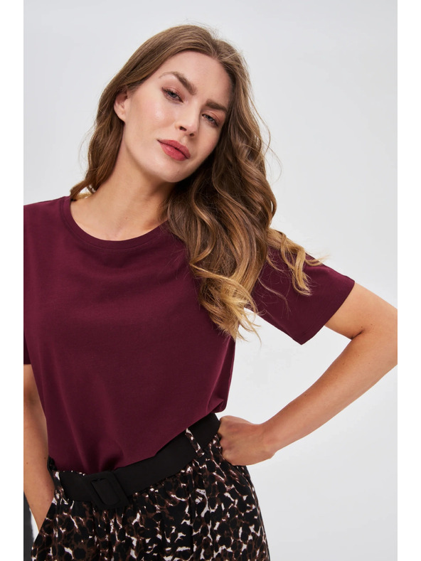 Moodo Hladké vínovej tričko Moodo