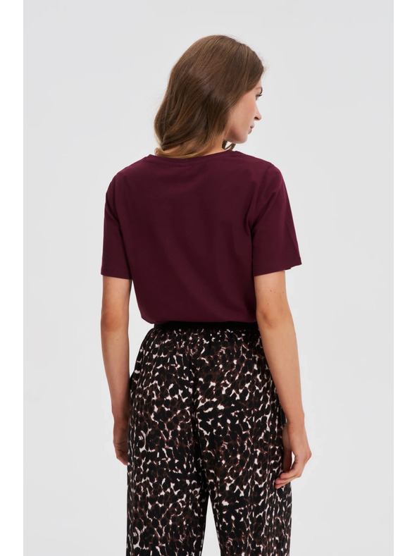 Moodo Hladké vínovej tričko Moodo