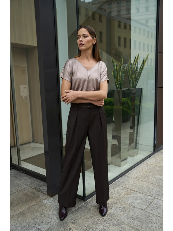 Moodo Blúzka z trblietavého materiálu ružová Moodo