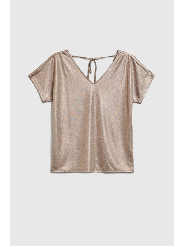 Moodo Blúzka z trblietavého materiálu ružová Moodo