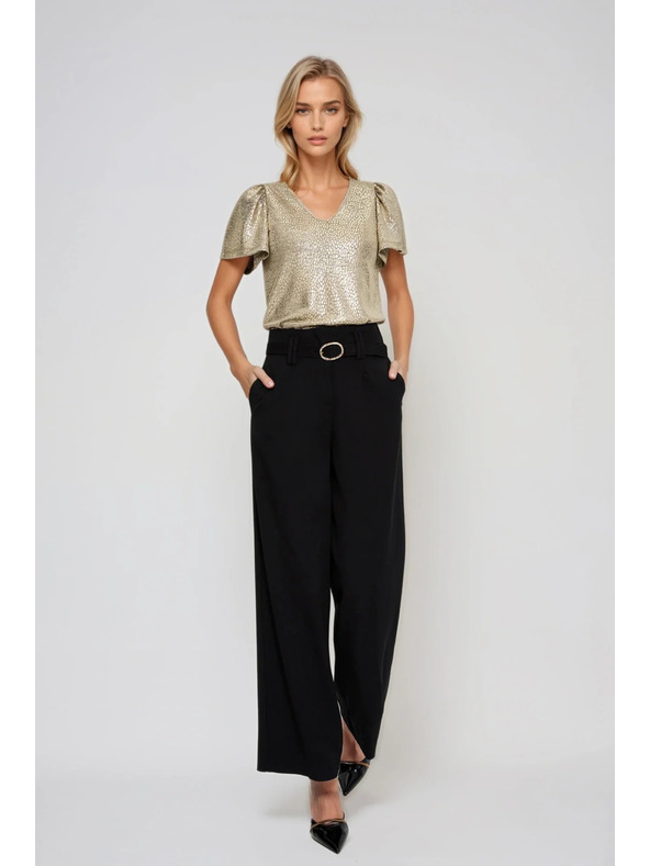 Moodo Blúzka s nadýchanými rukávmi zlatá Moodo