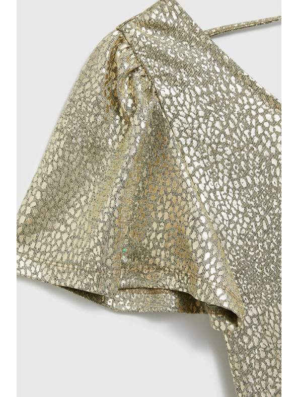 Moodo Blúzka s nadýchanými rukávmi zlatá Moodo