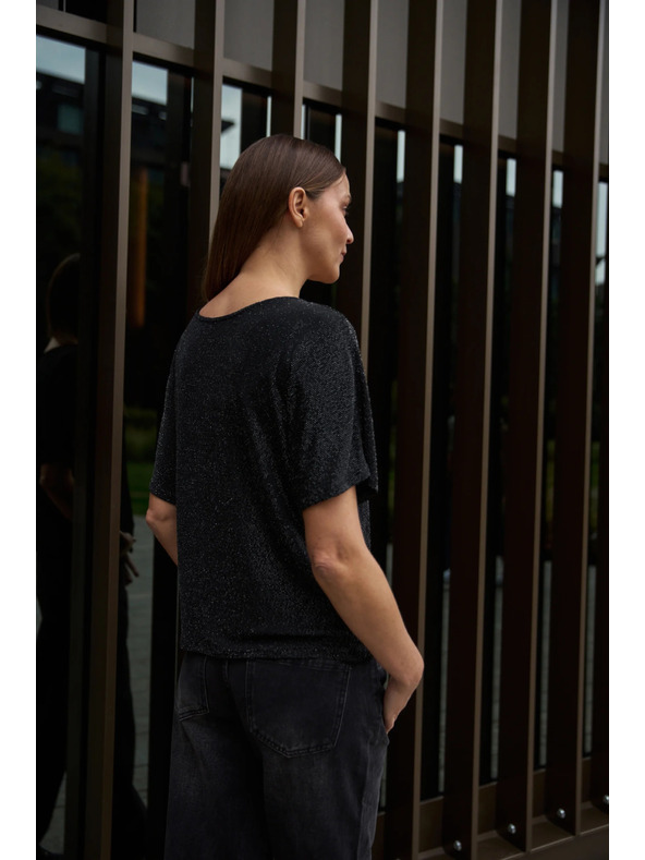 Moodo Blúzka na nosenie dvoma spôsobmi čierna Moodo