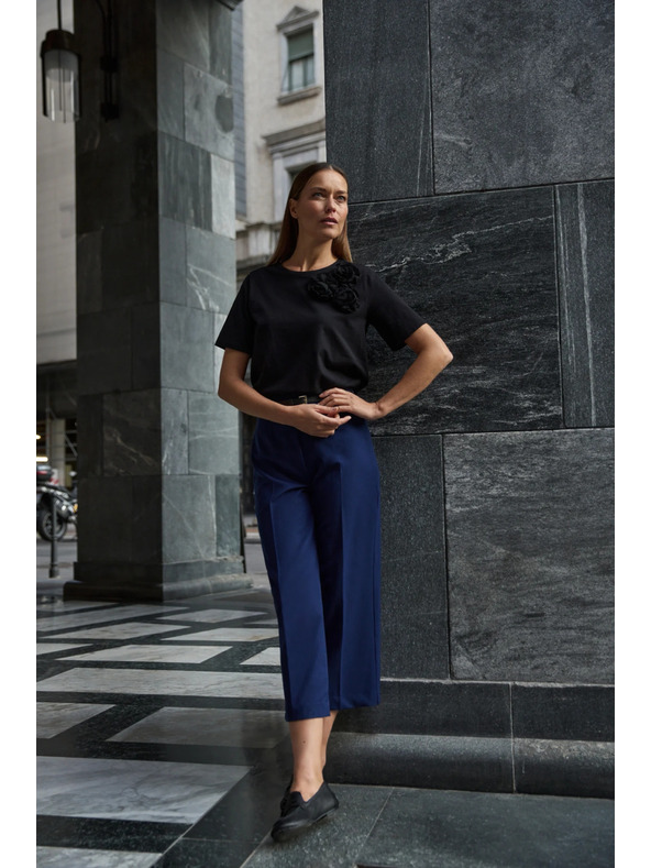 Moodo Bavlnené tričko s aplikáciou čierne Moodo