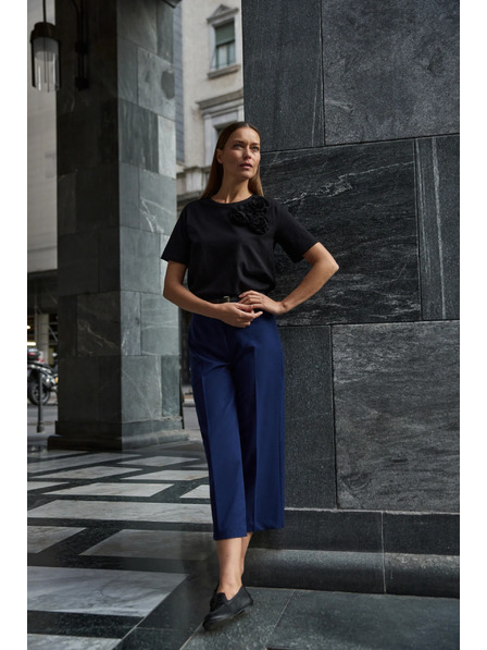 Moodo Bavlnené tričko s aplikáciou čierne Moodo