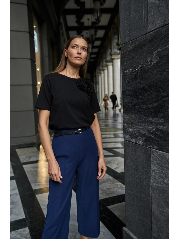 Moodo Bavlnené tričko s aplikáciou čierne Moodo