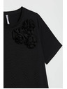 Moodo Bavlnené tričko s aplikáciou čierne Moodo