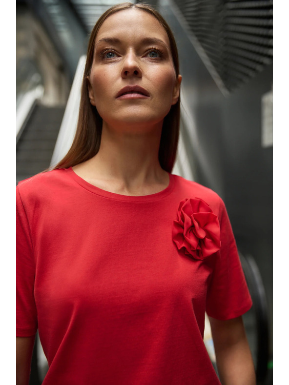 Moodo Bavlnená blúzka s aplikáciou červená Moodo