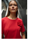 Moodo Bavlnená blúzka s aplikáciou červená Moodo