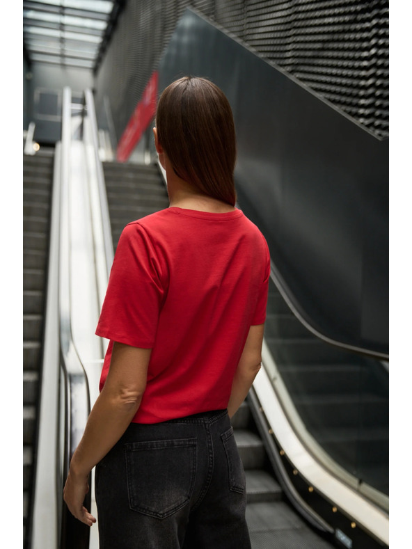 Moodo Bavlnená blúzka s aplikáciou červená Moodo