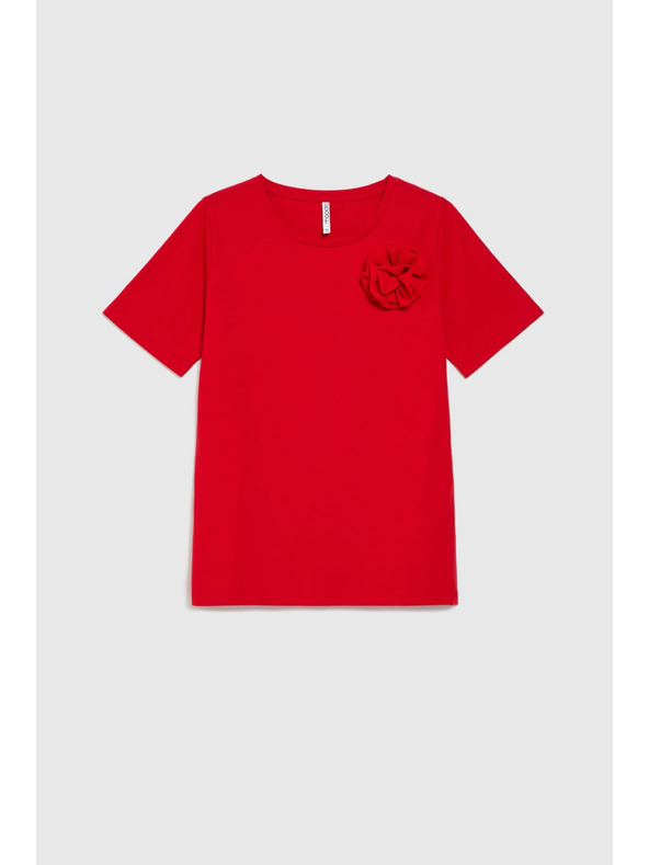 Moodo Bavlnená blúzka s aplikáciou červená Moodo