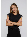 Moodo Bavlnená blúzka s ozdobenými rukávmi čierna Moodo