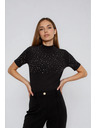 Moodo Čierne tričko s krátkym rukávom Moodo