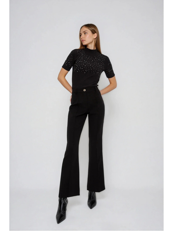 Moodo Čierne tričko s krátkym rukávom Moodo