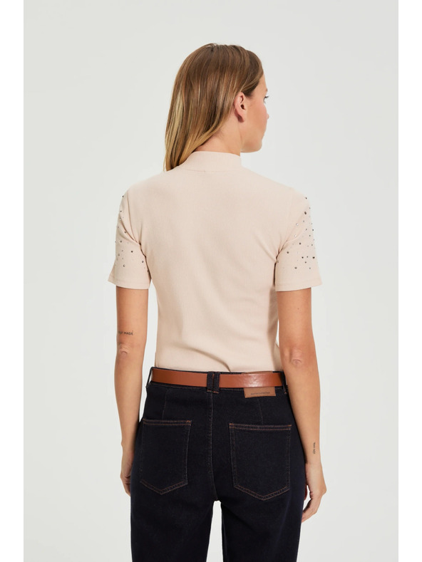 Moodo Béžová blúzka s vreckami Moodo